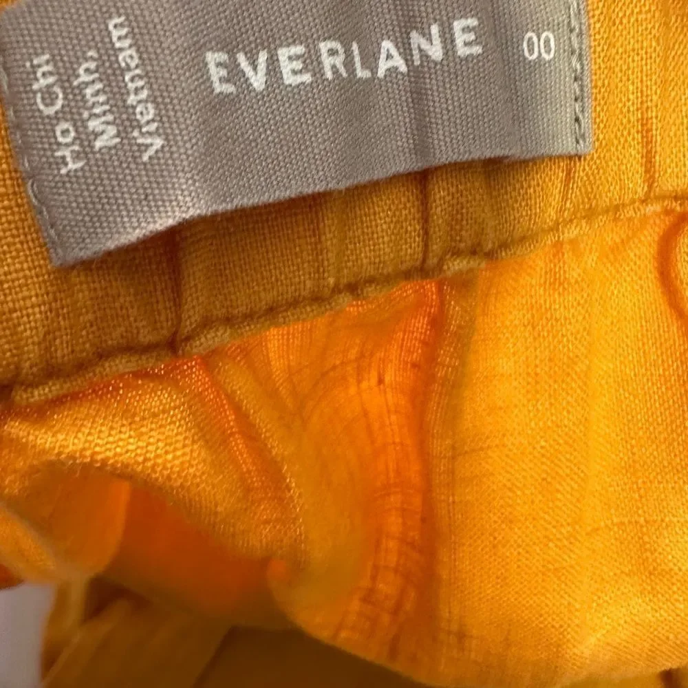 Everlane Square Neck 100% Linen summery sleeveless Jumpsuit size 00 xxs